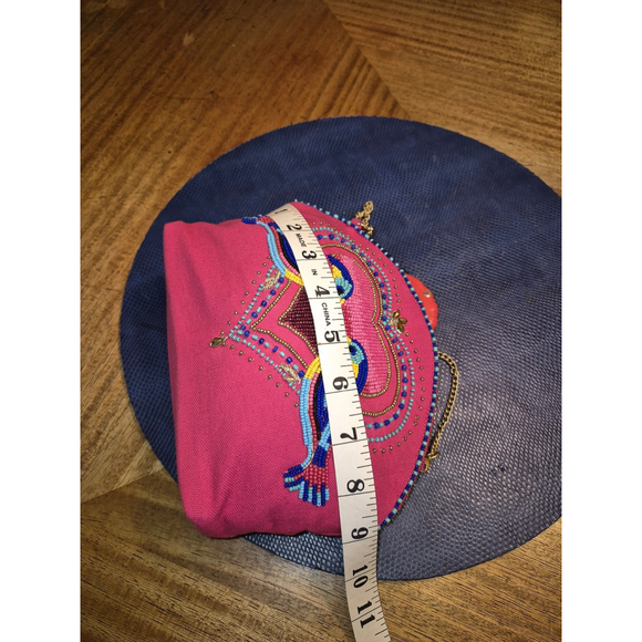 Mary Frances: beaded love birds Cross Body/gold chainstrap. (#1049) sz.7"×7"×3" - Picture 8 of 12